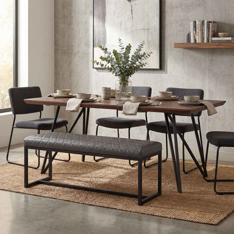 Faux Leather Dining Bench 120cm Wide - Warwick