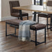 Faux Leather Dining Bench for 2 People Rectangular - Brooklyn