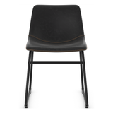 Faux Leather Dining Chair With Black Powder-Coated Metal Frame - Cranford