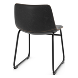 Faux Leather Dining Chair With Black Powder-Coated Metal Frame - Cranford