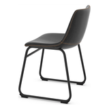 Faux Leather Dining Chair With Black Powder-Coated Metal Frame - Cranford