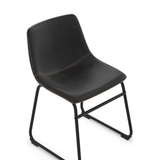 Faux Leather Dining Chair With Black Powder-Coated Metal Frame - Cranford