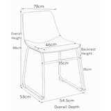 Faux Leather Dining Chair With Black Powder-Coated Metal Frame - Cranford
