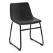 Faux Leather Dining Chair With Black Powder-Coated Metal Frame - Cranford