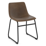 Faux Leather Dining Chair With Black Powder-Coated Metal Frame - Cranford