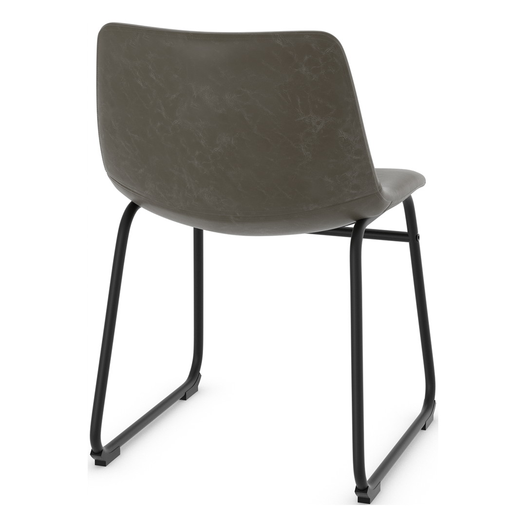 Faux Leather Dining Chair With Black Powder-Coated Metal Frame - Cranford