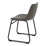 Faux Leather Dining Chair With Black Powder-Coated Metal Frame - Cranford