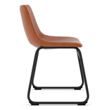 Faux Leather Dining Chair With Black Powder-Coated Metal Frame - Cranford