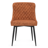 Faux Leather Dining Chair With Black Powder-Coated Metal Legs - Ryland