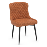 Faux Leather Dining Chair With Black Powder-Coated Metal Legs - Ryland