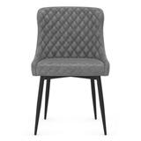 Faux Leather Dining Chair With Black Powder-Coated Metal Legs - Ryland