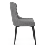 Faux Leather Dining Chair With Black Powder-Coated Metal Legs - Ryland