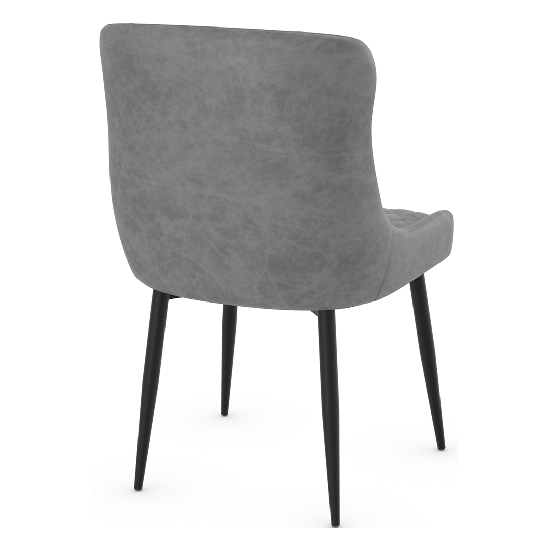 Faux Leather Dining Chair With Black Powder-Coated Metal Legs - Ryland