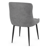 Faux Leather Dining Chair With Black Powder-Coated Metal Legs - Ryland