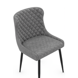 Faux Leather Dining Chair With Black Powder-Coated Metal Legs - Ryland