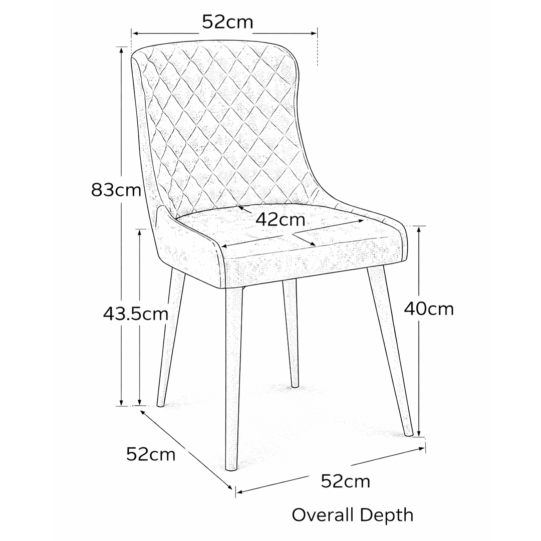 Faux Leather Dining Chair With Black Powder-Coated Metal Legs - Ryland