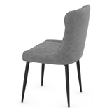 Faux Leather Dining Chair With Black Powder-Coated Metal Legs - Ryland