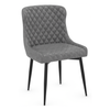 Faux Leather Dining Chair With Black Powder-Coated Metal Legs - Ryland