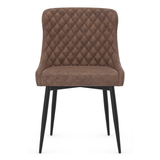 Faux Leather Dining Chair With Black Powder-Coated Metal Legs - Ryland