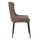 Faux Leather Dining Chair With Black Powder-Coated Metal Legs - Ryland