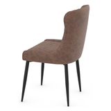Faux Leather Dining Chair With Black Powder-Coated Metal Legs - Ryland