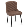 Faux Leather Dining Chair With Black Powder-Coated Metal Legs - Ryland