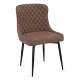 Faux Leather Dining Chair With Black Powder-Coated Metal Legs - Ryland