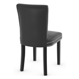 Faux Leather Dining Chair With Black Wooden Legs - Stanhope