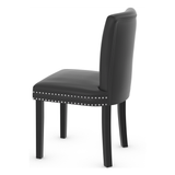 Faux Leather Dining Chair With Black Wooden Legs - Stanhope