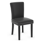 Faux Leather Dining Chair With Black Wooden Legs - Stanhope
