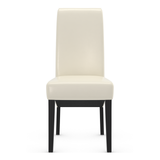 Faux Leather Dining Chair With Black Wooden Legs - Yorton