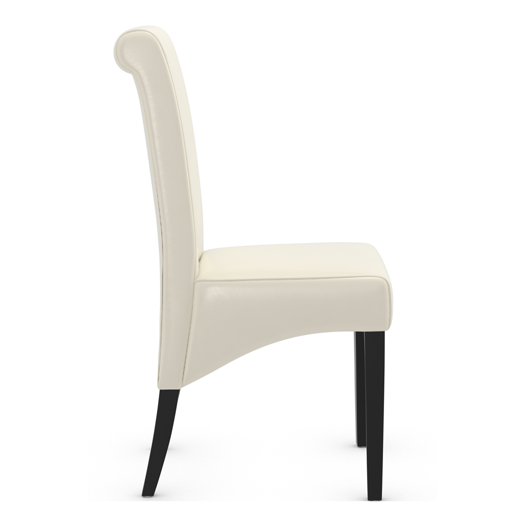 Faux Leather Dining Chair With Black Wooden Legs - Yorton