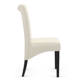 Faux Leather Dining Chair With Black Wooden Legs - Yorton