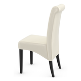 Faux Leather Dining Chair With Black Wooden Legs - Yorton