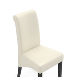 Faux Leather Dining Chair With Black Wooden Legs - Yorton