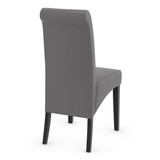 Faux Leather Dining Chair With Black Wooden Legs - Yorton