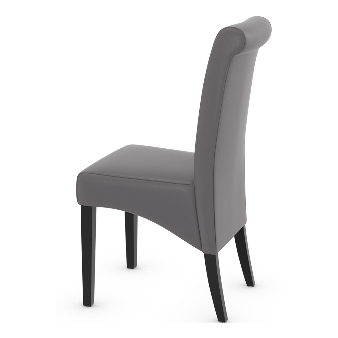 Faux Leather Dining Chair With Black Wooden Legs - Yorton