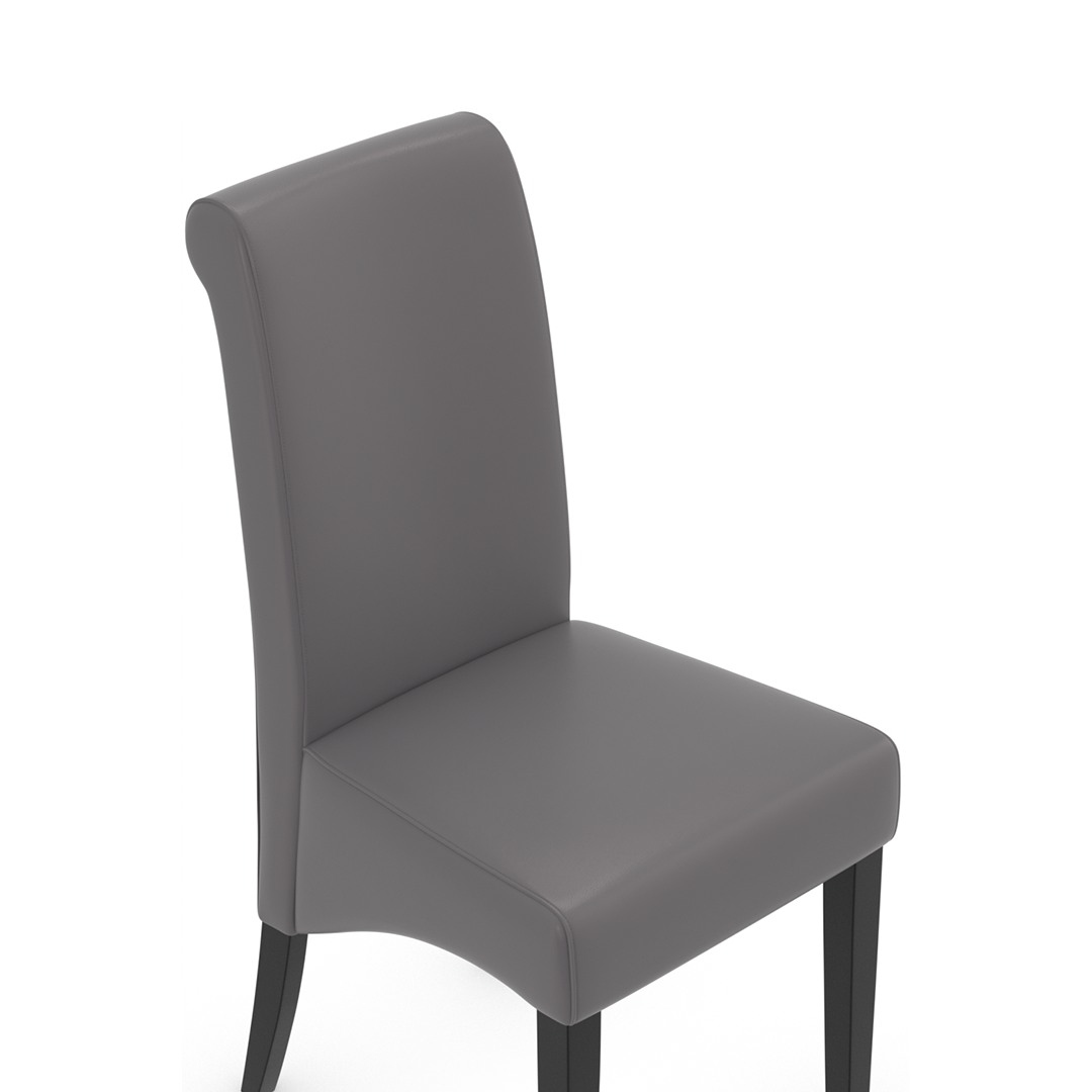 Faux Leather Dining Chair With Black Wooden Legs - Yorton