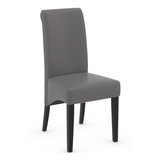 Faux Leather Dining Chair With Black Wooden Legs - Yorton