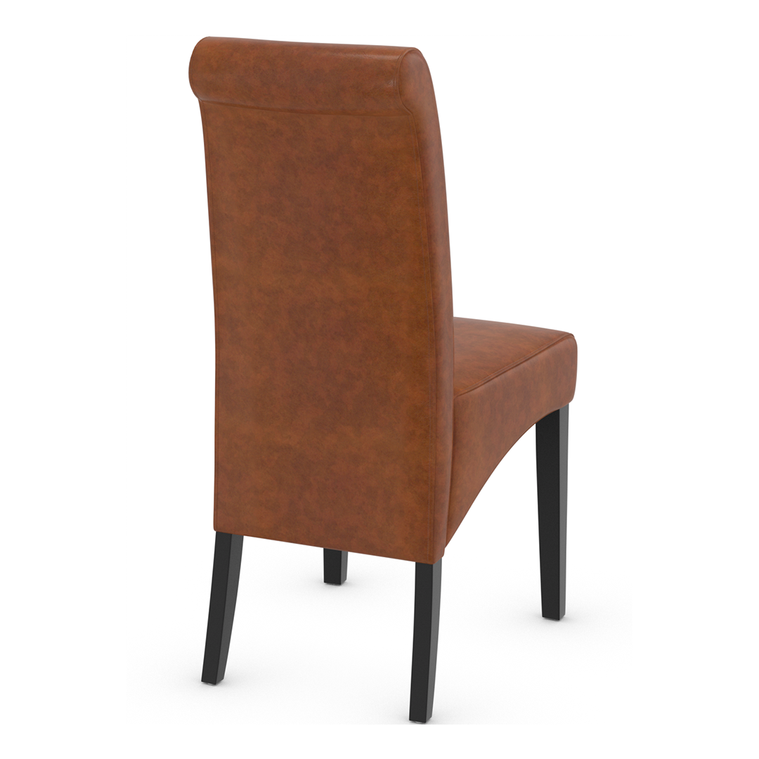 Faux Leather Dining Chair With Black Wooden Legs - Yorton