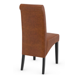 Faux Leather Dining Chair With Black Wooden Legs - Yorton