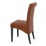 Faux Leather Dining Chair With Black Wooden Legs - Yorton