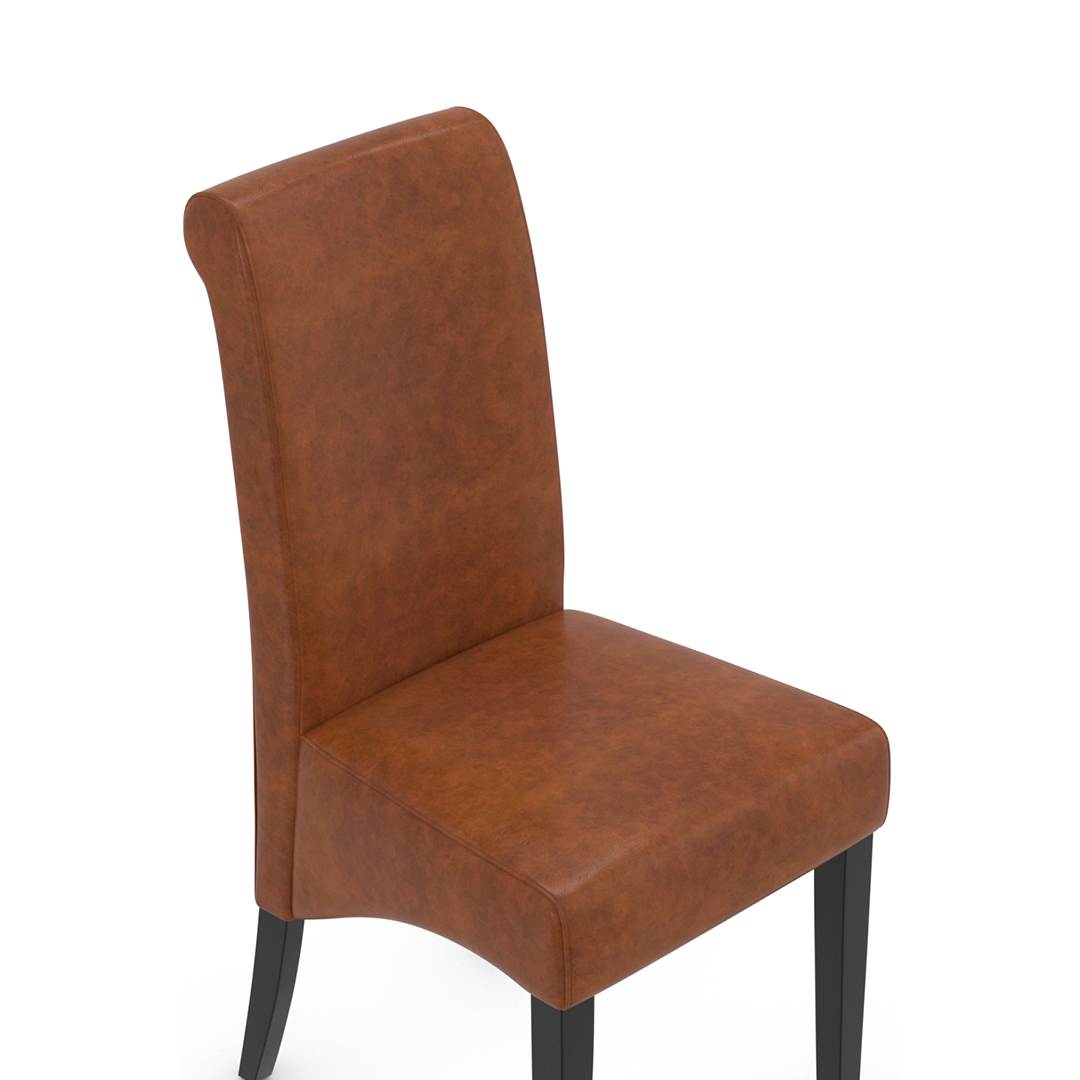 Faux Leather Dining Chair With Black Wooden Legs - Yorton