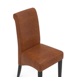 Faux Leather Dining Chair With Black Wooden Legs - Yorton
