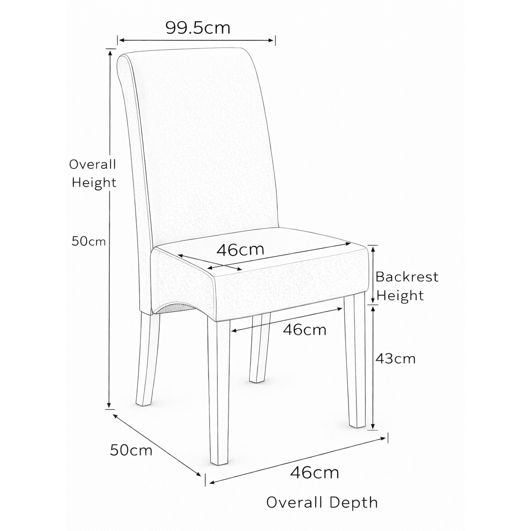 Faux Leather Dining Chair With Black Wooden Legs - Yorton