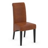 Faux Leather Dining Chair With Black Wooden Legs - Yorton