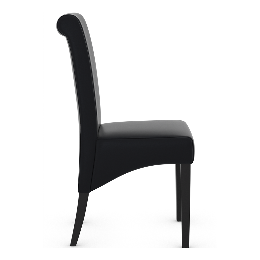Faux Leather Dining Chair With Black Wooden Legs - Yorton