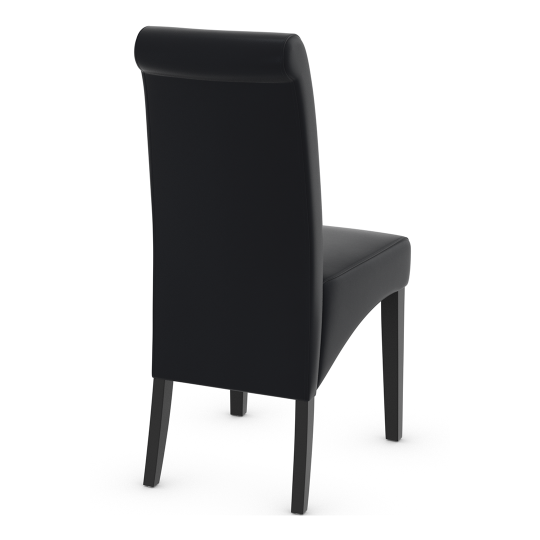 Faux Leather Dining Chair With Black Wooden Legs - Yorton