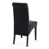 Faux Leather Dining Chair With Black Wooden Legs - Yorton