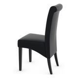Faux Leather Dining Chair With Black Wooden Legs - Yorton